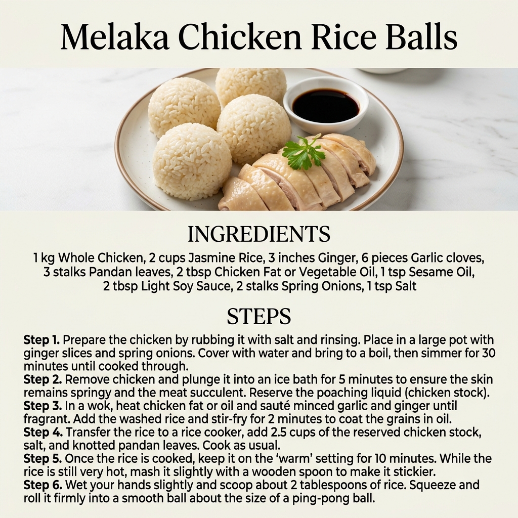Melaka Chicken Rice Balls Infographic
