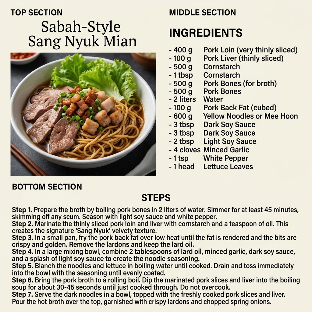 Sabah-Style Sang Nyuk Mian Infographic