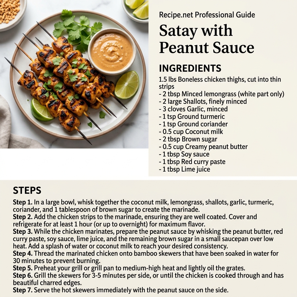 Satay with Peanut Sauce Infographic