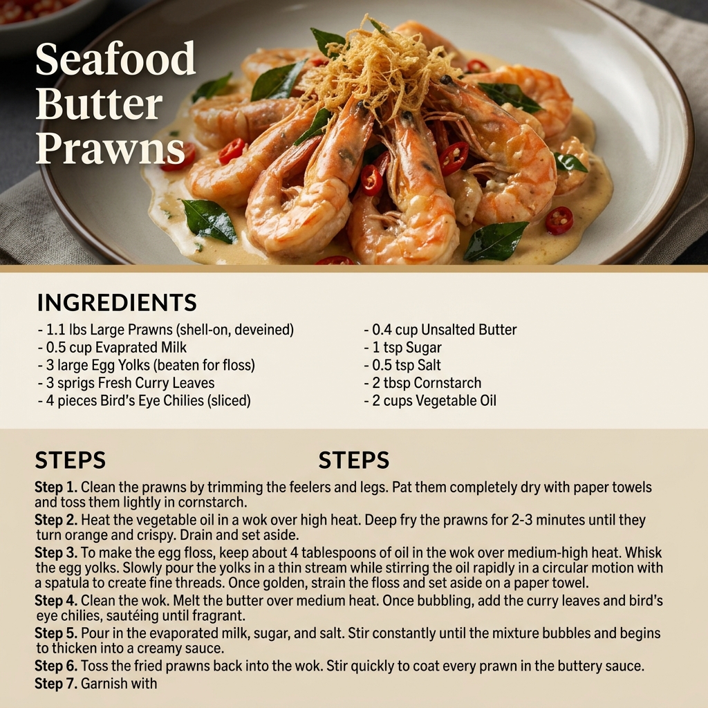 Seafood Butter Prawns Infographic
