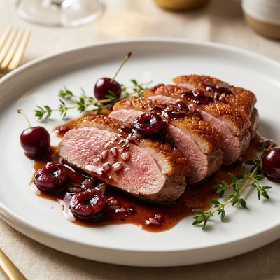 Crispy Skin Pan-Seared Duck Breast with Cherry Balsamic Glaze